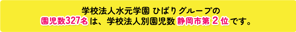 ひばりグループの園児数327名は、学校法人別園児数静岡市第2位です